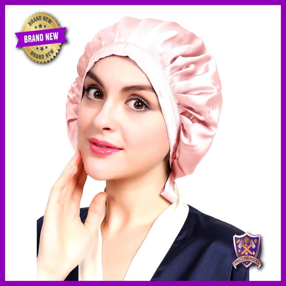 100% Mulberry Silk Sleep Cap Adjustable Hair Wrap for Night